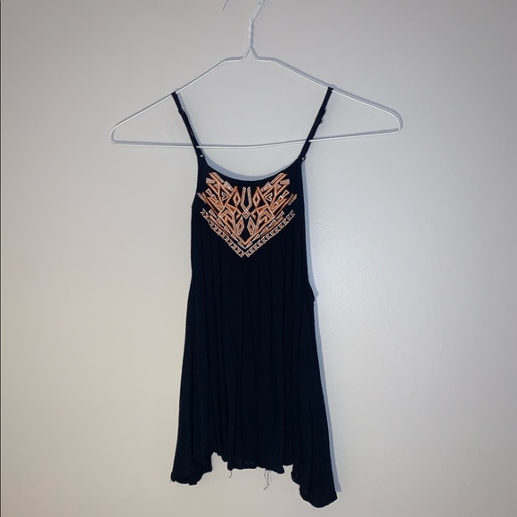 Navy Embroidered Tank Top - Picture 2 of 5